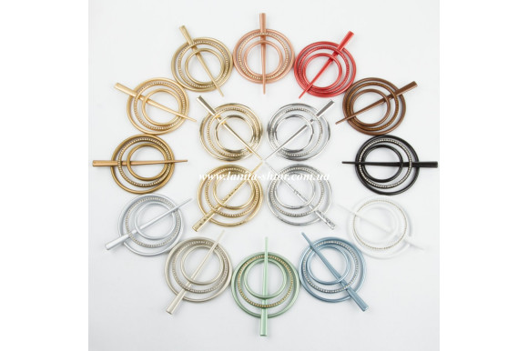 Подхват-заколка Круг бронзовый сатин