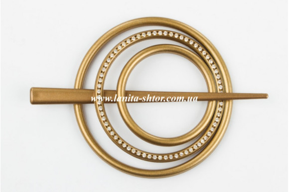 Подхват-заколка Круг бронзовый сатин