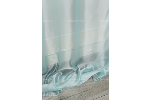 Готовый тюль муар бирюзовый 2,85м/3,30м