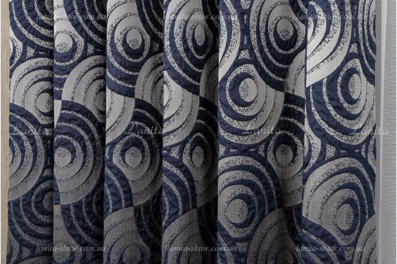 Готові штори жаккард Calvin сині 2,65м/2*2,0м