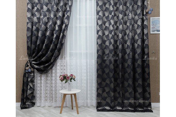 Готові штори жаккард Calvin сині 2,65м/2*2,0м