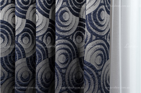 Готові штори жаккард Calvin сині 2,65м/2*2,0м