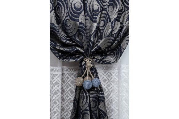 Готові штори жаккард Calvin сині 2,65м/2*2,0м