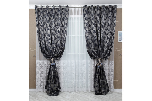 Готові штори жаккард Calvin сині 2,65м/2*2,0м