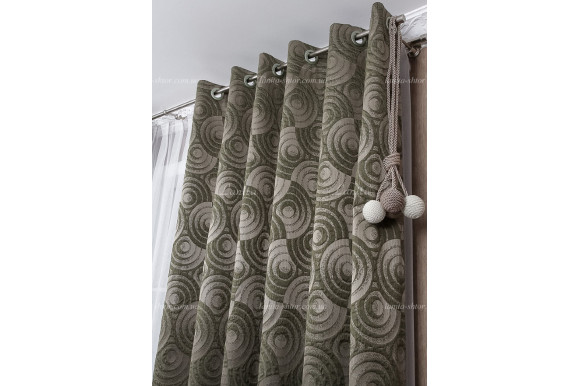 Готові штори жаккард Calvin хакі 2,65м/2*2,0м