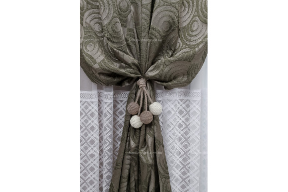 Готові штори жаккард Calvin хакі 2,65м/2*2,0м