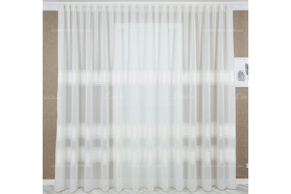 Готовый тюль лен-жаккард Cindy GT-7593 2,50м/5,20м