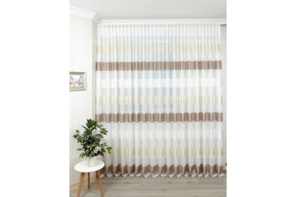 Тюль лен в полоску Benton TLP-7994 Тюль лен в полоску Benton TLP-7994