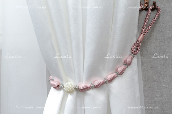 Підхват для штор з намистинами PGB-6786 рожевий