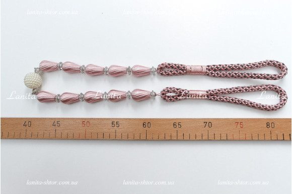 Підхват для штор з намистинами PGB-6786 рожевий