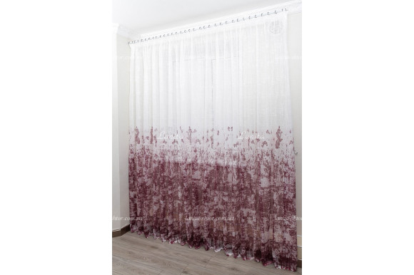 Готовый тюль жаккард Alpina сливовый 2,50м/5,0м