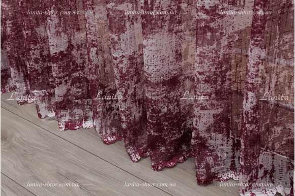 Готовый тюль жаккард Alpina сливовый 2,50м/5,0м
