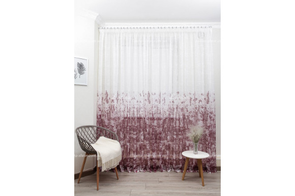 Готовый тюль жаккард Alpina сливовый 2,50м/5,0м
