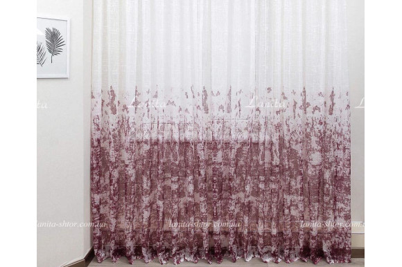 Готовый тюль жаккард Alpina сливовый 2,50м/5,0м