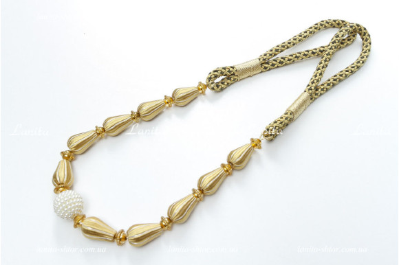 Підхват для штор з намистинами PGB-6787 золотистий