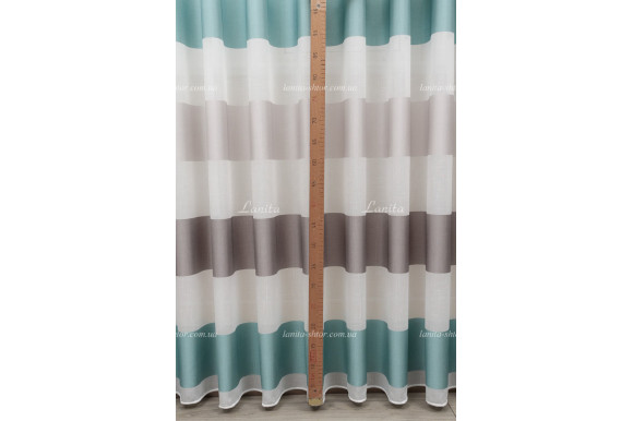 Готовый тюль лен в полоску Benton TLP-1928 2,49м/5,0м