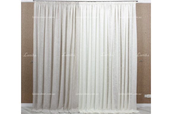 Тюль льон щільний пісочний DS-5-46