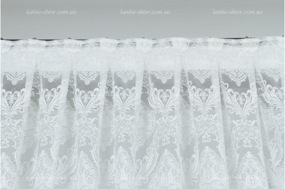Готовый тюль жаккард Simone 7434 молочный 2,48м/5,0м Готовый тюль жаккард Simone 7434 молочный 2,48м/5,0м