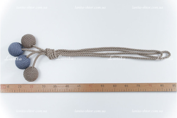 Подхват из шнура Шары PSS-6304 сине-кофейный